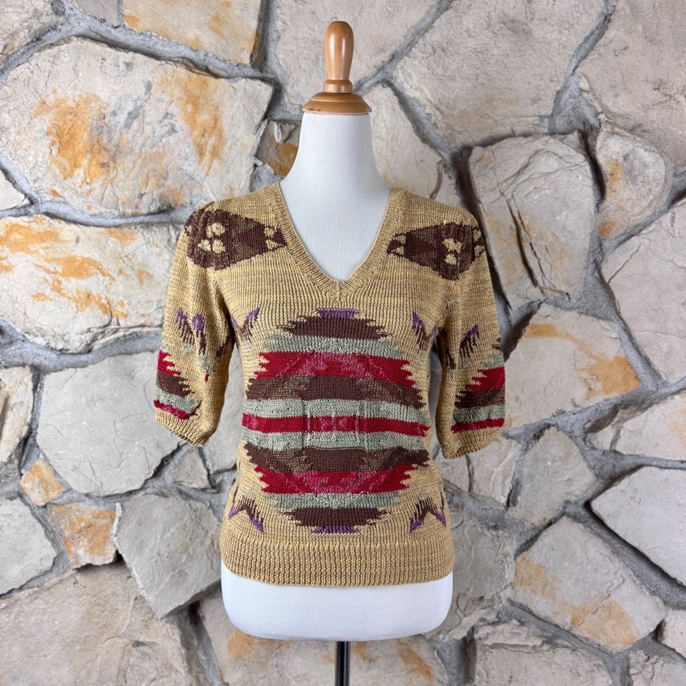 NWT Ralph Lauren Blue Label Vintage Hand-Knit Silk Linen Sweater Mojave Sand | M